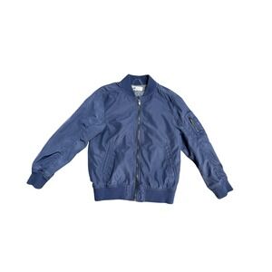 H&M Jacket Kids 7-8Y Blue‎ Bomber Zip Pockets Lined Lightweight Casual Fall
